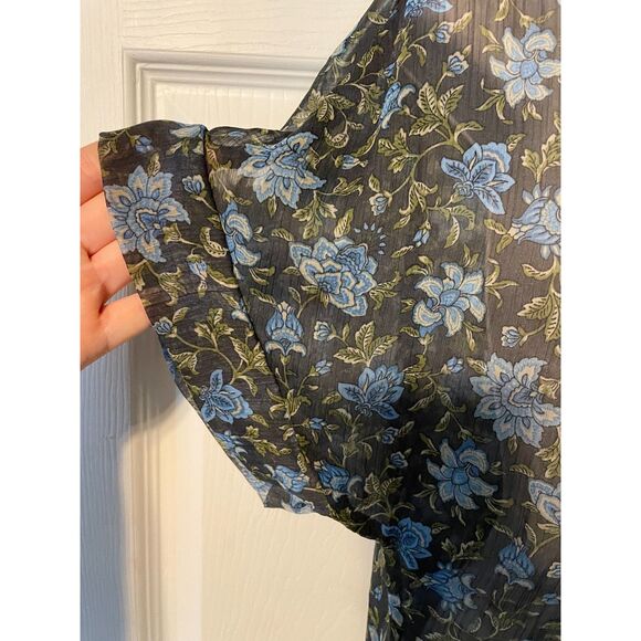 Converse All Star Sheer Floral Short Sleeve Blouse XS - Picture 4 of 7